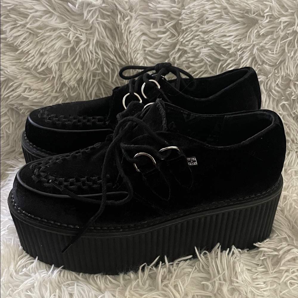 T.U.K Black Platform Women's Shoes W11/EU42